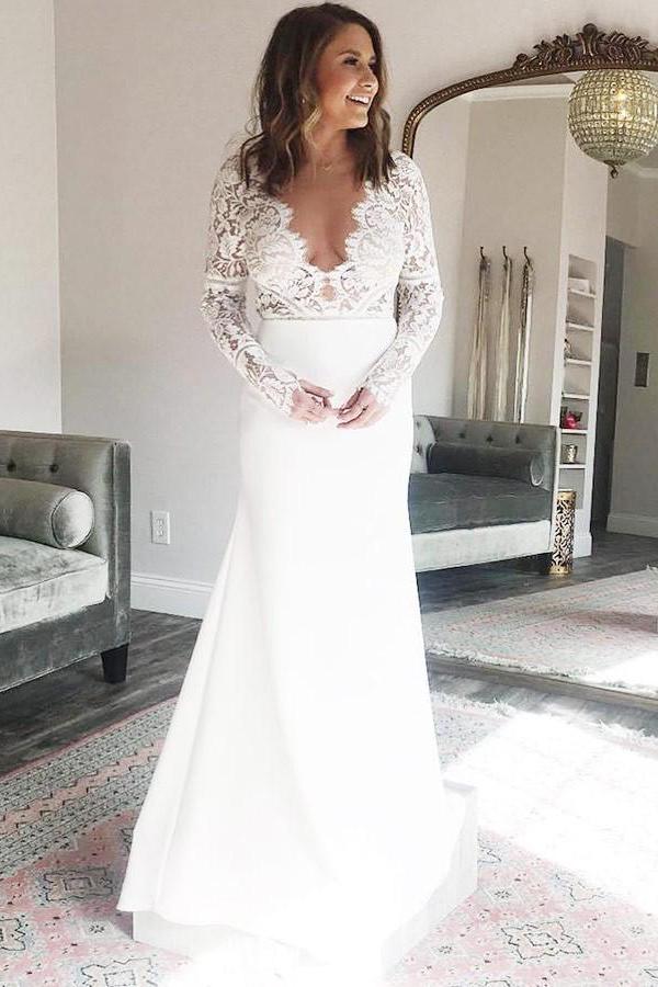 Long Sleeves Mermaid Wedding Dress 