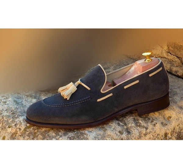 Handmade Men Suede Moccasin Shoes, Men 