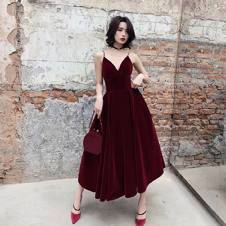 velvet hoco dress