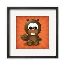 Beaver - Giclee Art Print 8 in x 8 in