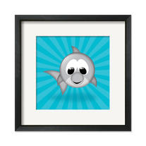 Dolphin - Giclee Art Print 8 in x 8 in