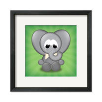 Elephant - Giclee Art Print 8 in x 8 in
